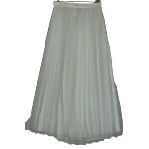 Jessica McClintock Skirt Womens Size 6 Ivory Pleated Long Midi